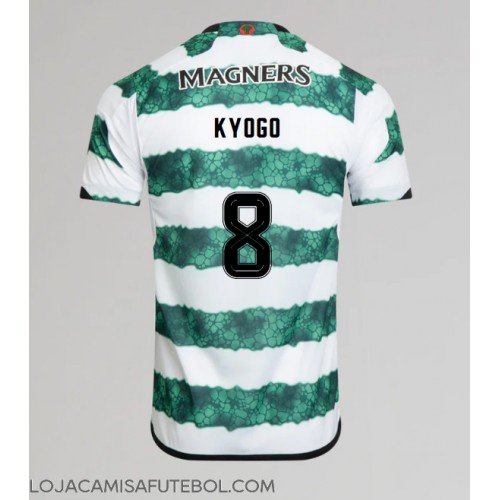 Camisa de Futebol Celtic Kyogo Furuhashi #8 Equipamento Principal 2023-24 Manga Curta